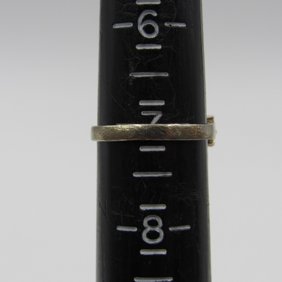 Vintage Size 7 Sterling Simple Rustic CZ Ring - Picture 6 of 8